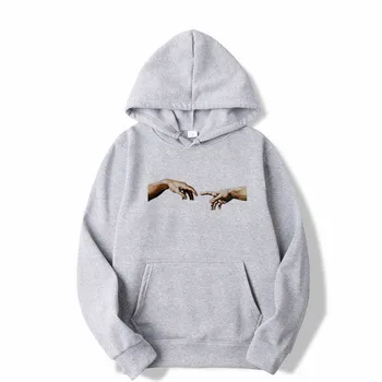 

printed hoodie finger touch couple lover's tops Sweatshirts cool hip-hop boys eye-catching Hoodies Leisure Pullovers winter wear