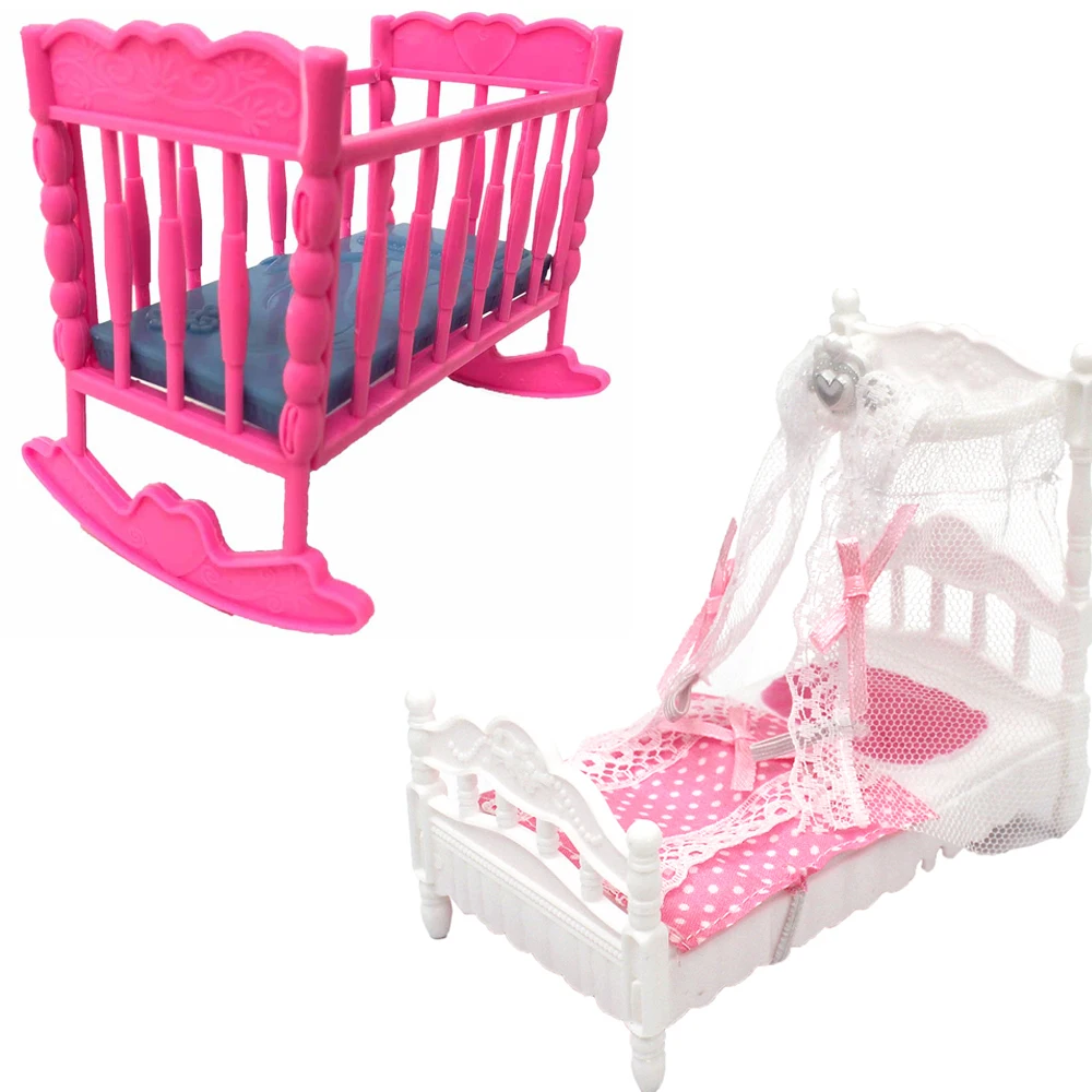 Doll Accessories Fashion Furniture Bed Mirror Fridge Dinner Chair Shoes Rack Storage Dollhouse Barbie Doll Toys JJ plush doll accessories