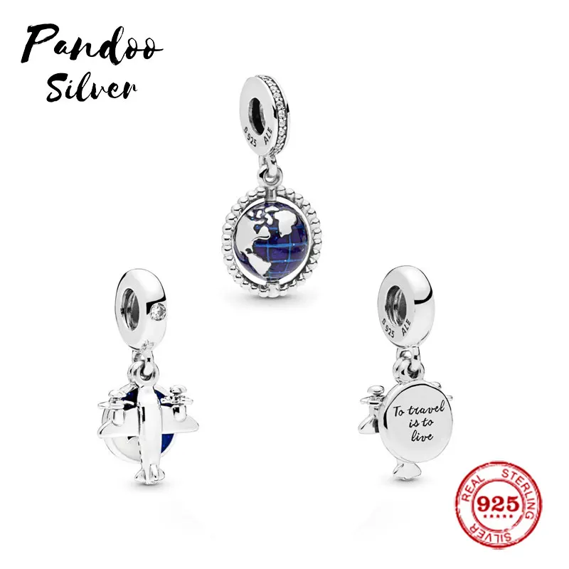 

Fashion Charm Sterling Silver Original 1:1 Copy,Propeller Plane Dangle Charm,World Travel Charm DIY Bracelet Jewelry Gift