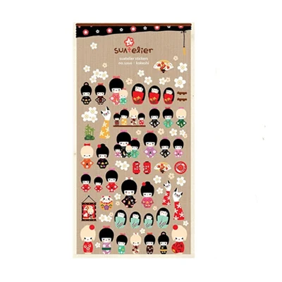 SONIA Daily Paper Sticker DIY Decorative Diary Scrapbook Planner Journal Stickers Kawaii Stationery School Supplies Papeleria C08 Japanese doll