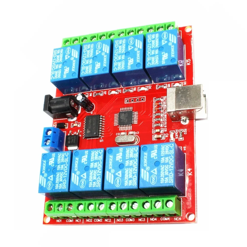 8-канальный видеорегистратор 12V USB компьютера управления Переключатель диск триггерный релейный модуль PC интеллигентая(ый) контроллер плата управления
