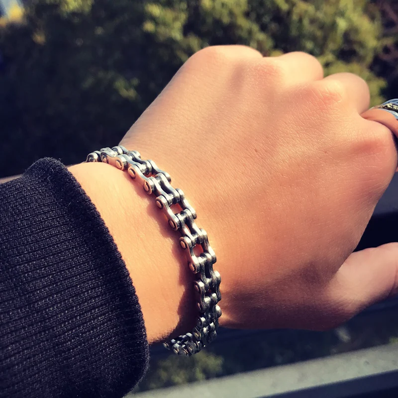 Cigovo мужской браслет из серебра 925 пробы, Молодежный тренд, локомотив, панк, персональный браслет, европейские и американские серебряные ювелирные изделия