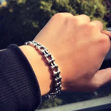 Cigovo мужской браслет из серебра 925 пробы, Молодежный тренд, локомотив, панк, персональный браслет, европейские и американские серебряные ювелирные изделия