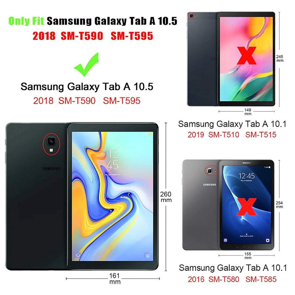 Магнитный умный чехол для Samsung Galaxy Tab A 10,5, SM-T590, SM-T595,, планшет, мягкая задняя крышка из ТПУ для Galaxy Tab A 10,5, чехол