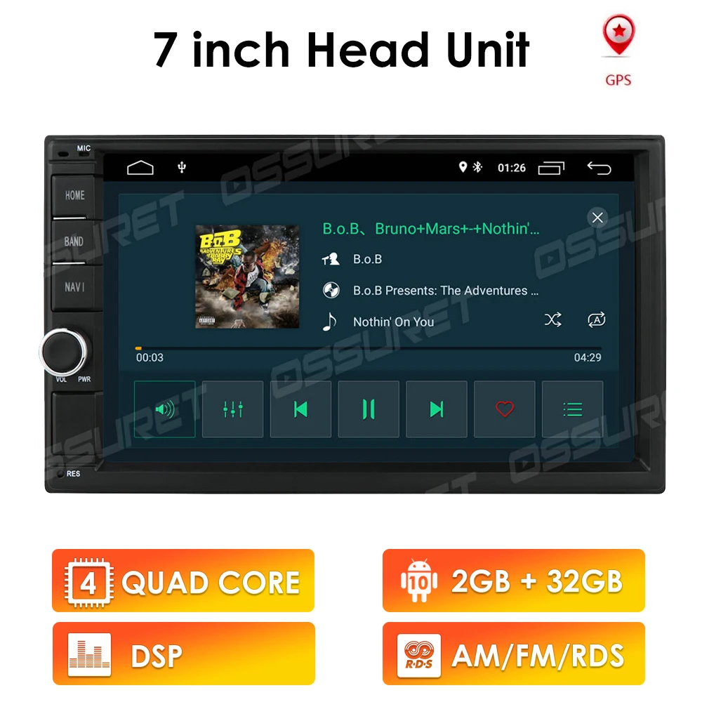 Универсальная автомагнитола мультимедийный плеер на Android 10 с 7 &quotэкраном GPS для