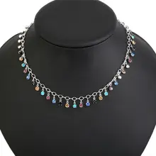 Модные женские разноцветные стразы с кисточкой подвеска цепочка ожерелье ювелирные изделия подарок