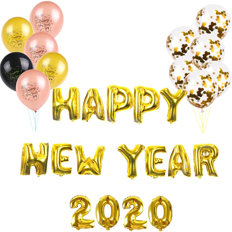 

16inch HAPPY NEW YEAR balloons set 2020 new year eve party decoration 2020 balloon merry Christmas decorations for home navidad