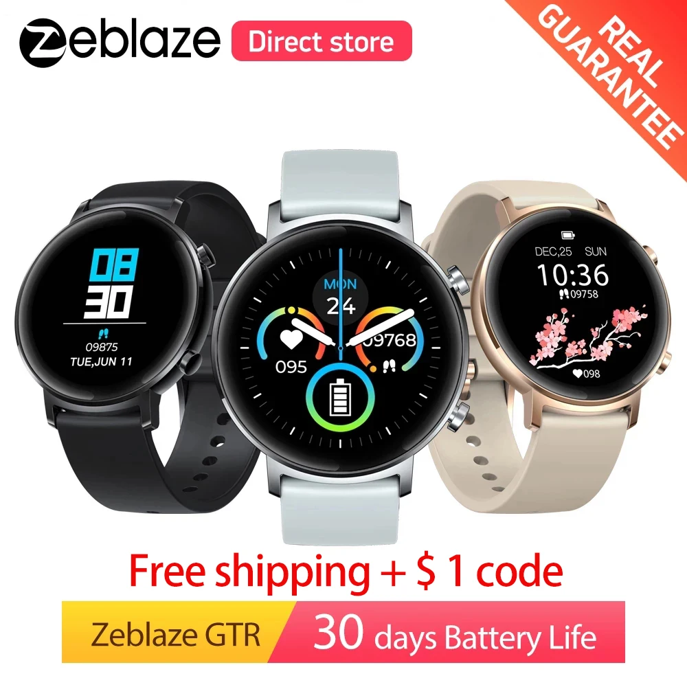 Новые смарт часы Zeblaze GTR для здоровья и фитнеса металлический корпус 3 АТМ 30 дней