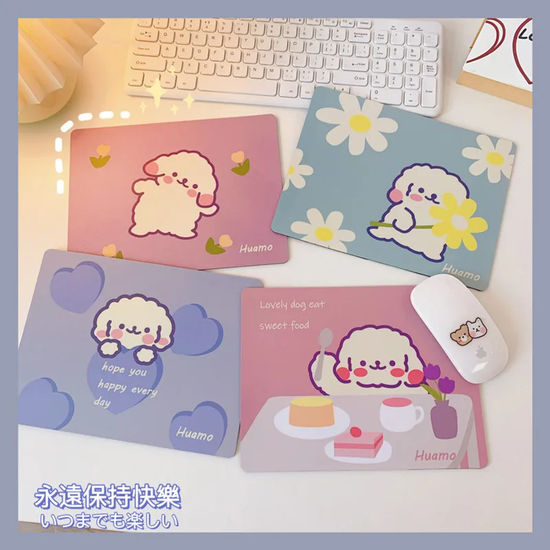 

Korean Ins Cartoon Cute Curly Dog Mouse Pad PU Antiskid Waterproof Student Computer Office Creative Kawaii Desk Mat Stationery