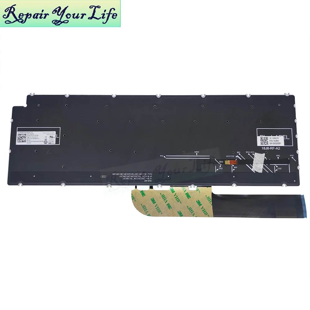 Inglês Árabe Teclado Retroiluminado para Dell Inspiron 5593 15 5501 5502 5505 5508 Backlight 00wnm6 0wnm6 0nh88w Azul Novo 5594 us uk - Imagem 6