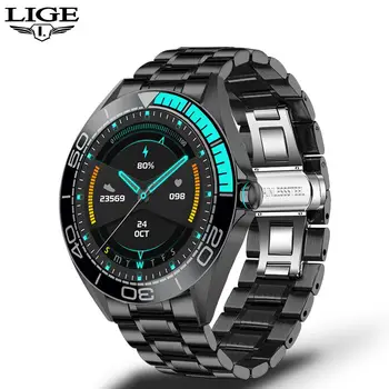 

LIGE Steel Band Smart Watch Men smartwatch IP68 Waterproof Sport Fitness Watches Men's for Android ios Hombres reloj inteligente