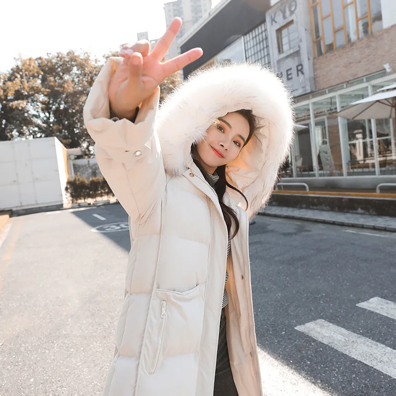 

Comfortable Long Sleeve Women's Long Cotton-padded Clothes/Cotton Coat 2018 Winter Thick Warm Fashion Simple Versatile