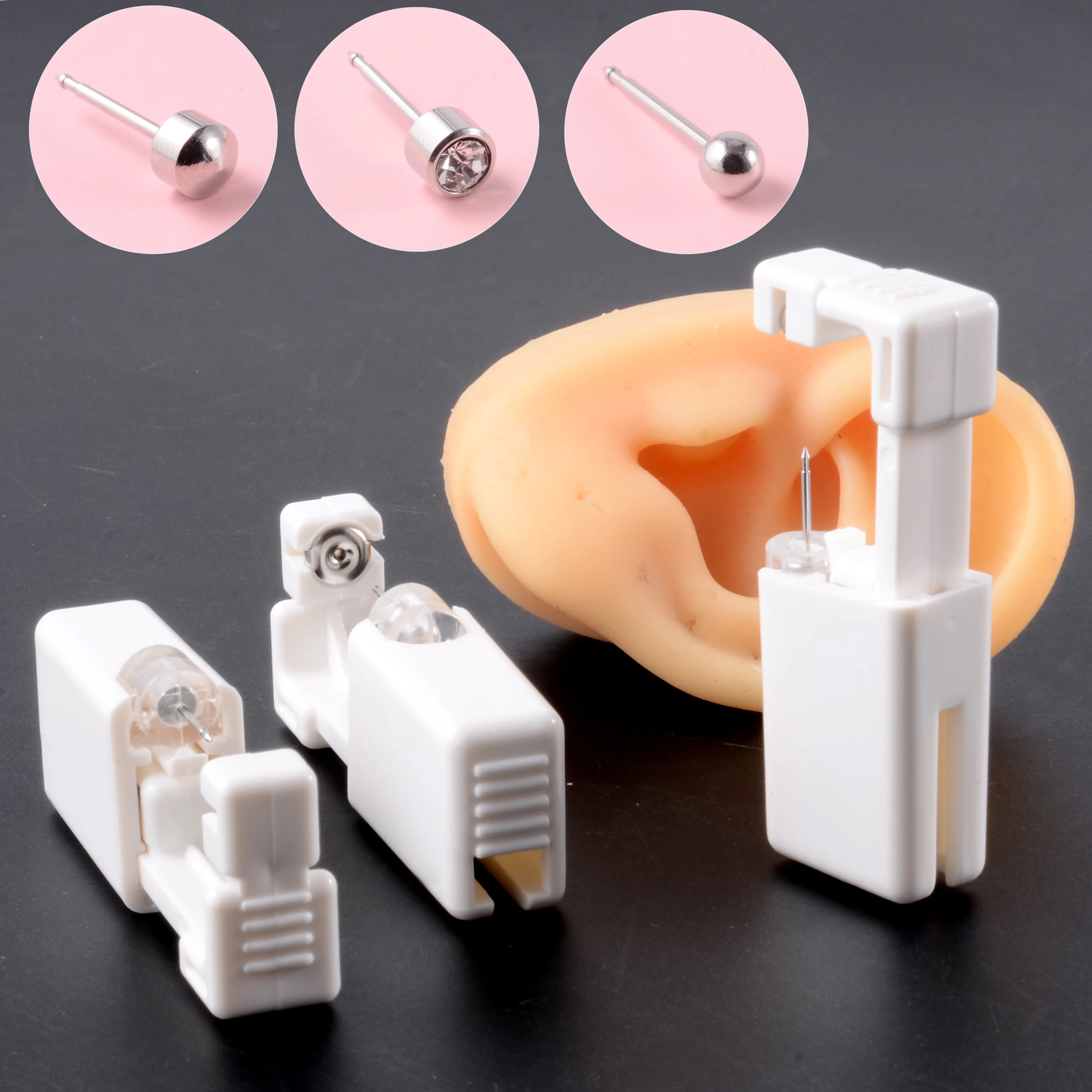6PCS Disposable Steriled Ear Studs Piercing Gun Unit Healthy Safety