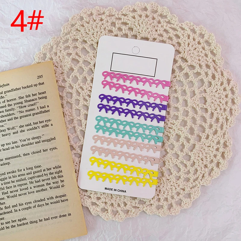 4 10pcs Long Hair Clips Large Heart Bobby Pins for Women Girls Hair Accessories Tools Flat Clip Hairpin Color Metal Curly Barrette - Окраска металла: 4