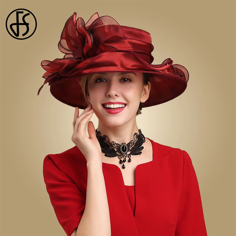 Женская винтажная шляпка от солнца FS розовая Шляпка из органзы с широкими полями