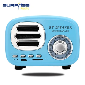 

Portable Bluetooth Speaker Retro Style Portable Wireless Bluetooth Speaker TF Card Music Player HIFI Subwoofer Mini Speaker