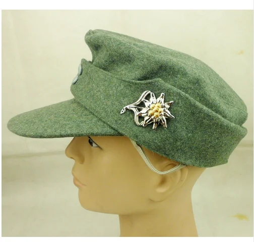 SIZE L WWII GERMAN WH EM M43 PANZER WOOL FIELD CAP HAT &amp EDELWEISS BADGE STYLE armyshop2008 | Спорт и развлечения