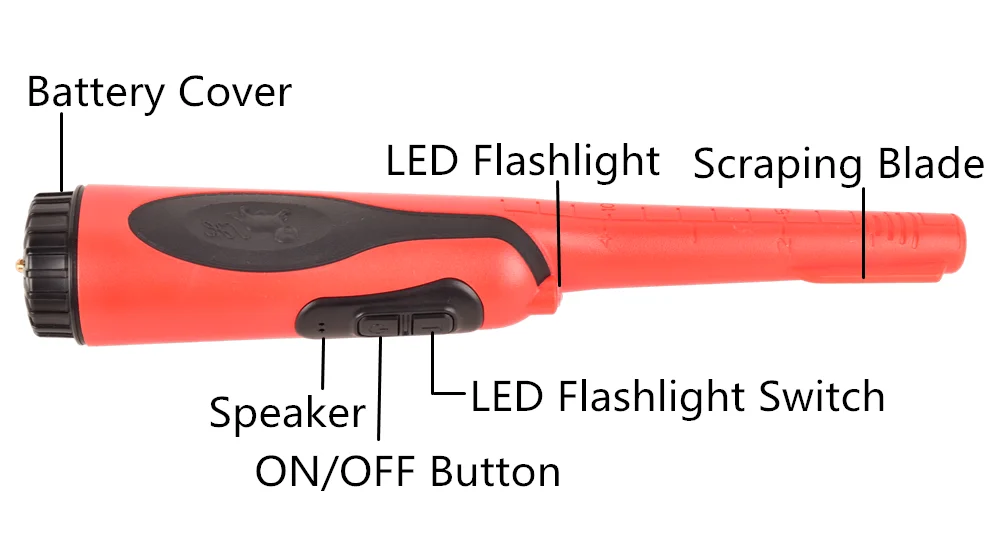 Красный и оранжевый цвет водонепроницаемый металический детектор Handhedl Высокая чувствительность дальнее Обнаружение способность три выбранных режима