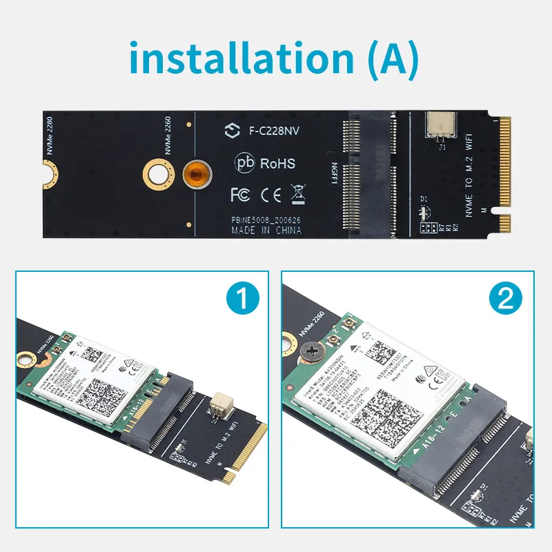Беспроводной Wi Fi адаптер M.2 A + E слот для ключей M Bluetooth карта NVMe PCI express SSD Intel AX200 9260