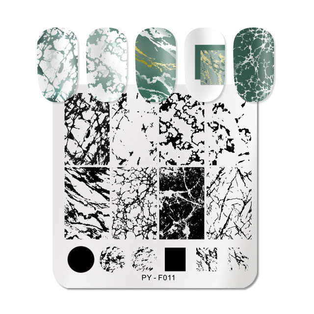 Pcs Nail Stamping Plates Marble Texture Flower Nail Art Plate Stainless Steel Design Stamp Template for Printing Stencil Tools