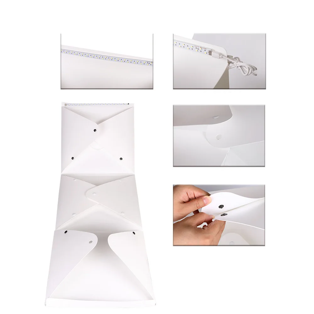 Foldable Photography Lightbox Photo Studio Softbox LED Panel Light Shooting Box Kit Photobox With for DSLR Camera