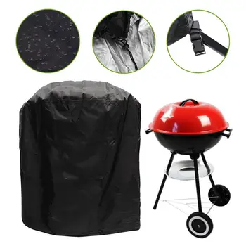

Black Waterproof BBQ Cover BBQ Accessories Grill Cover Anti Dust Rain Gas Charcoal Electric Barbeque Grill Anti-UV Cover 4
