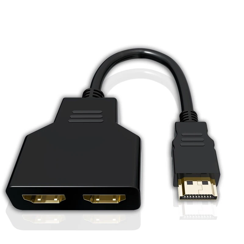 4K HDMI 2,0 кабель сплиттер адаптер конвертер 1 в 2 Выход HDMI штекер 2 HDMI UHD - Цвет: Черный