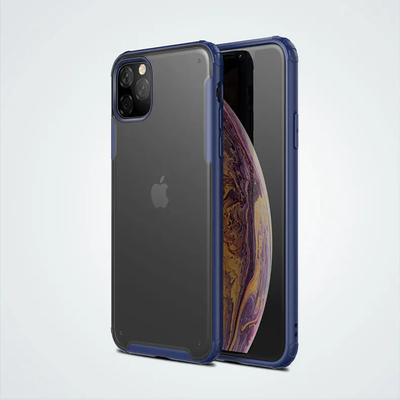 Для Apple iphone 11 Чехол Мягкий силикон+ Жесткий PC матовый прозрачный противоударный чехол для iphone 11 Pro Max iphone 11 11Pro