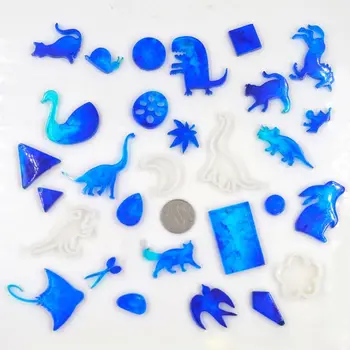 

8Pcs Square Puzzle Heart Half Round Pendant Resin Silicone Molds Jewelry Tools