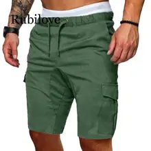 Мужские шорты, мужские хлопковые свободные рабочие повседневные хлопковые брюки размера плюс, мужские повседневные эластичные однотонные брюки с карманами