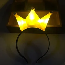 Красочный тиара корона принцессы светодиодный мигающий повязка на голову для детей и взрослых светильник аксессуары для волос Rave светящиеся вечерние принадлежности