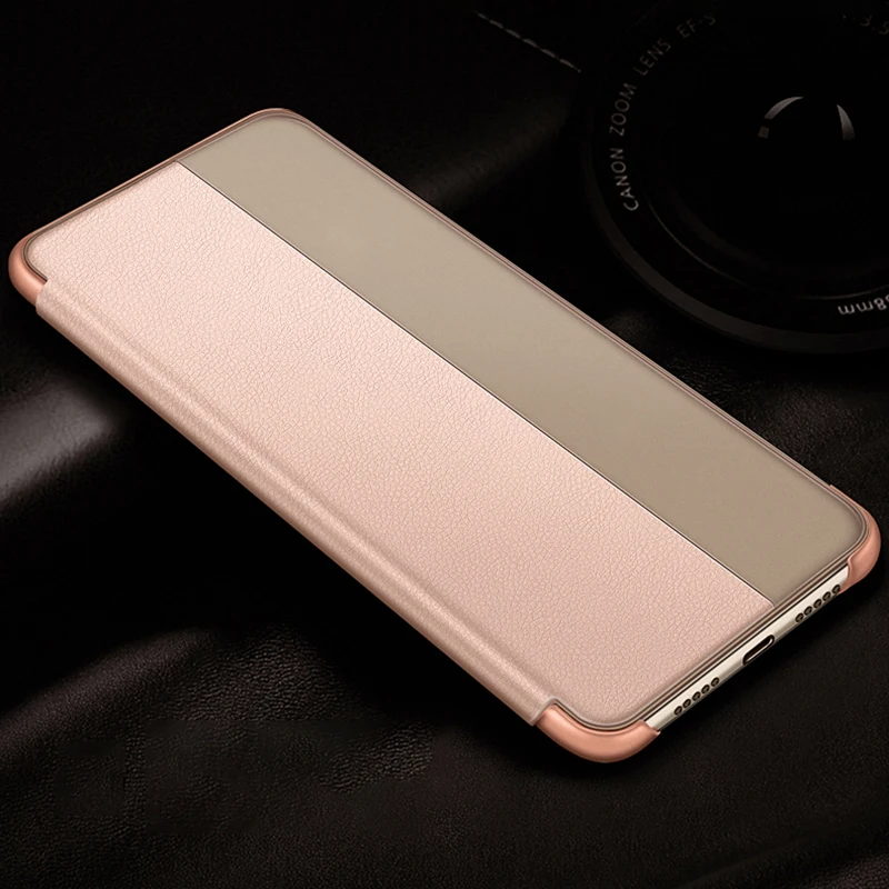 Rose Gold Кожаный флип-чехол для huawei y6 y7 p smart p20 p30 lite mate 20 10 pro p10 plus honor 20 10 lite 9 светильник 8x coque fundas - Цвет: Rose Gold