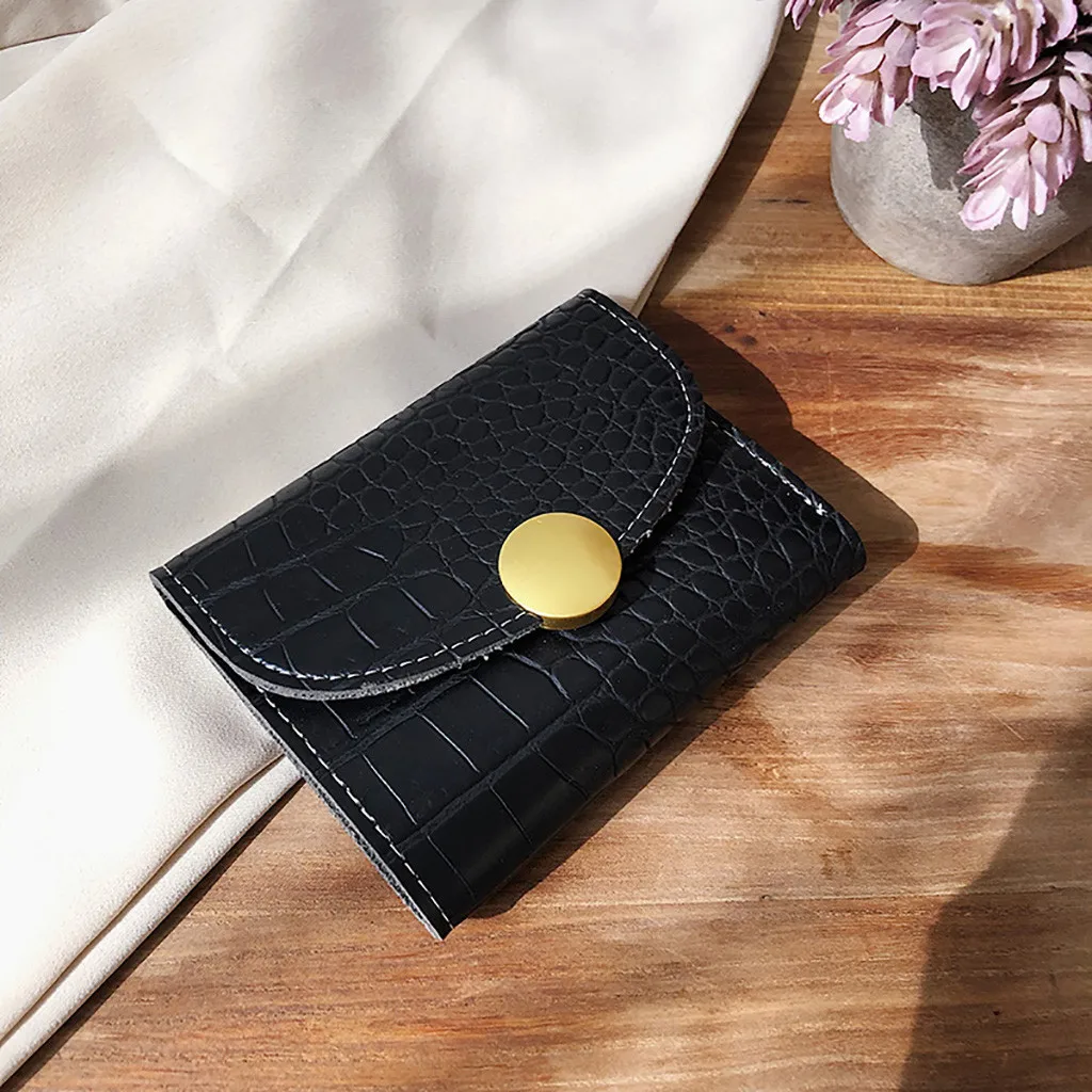 

Women Zipper&Hasp Multi-Card Holder Wallet Crocodile Pattern Hasp Card Package Lady Wallets and Purses Short Small Coin Purse #T