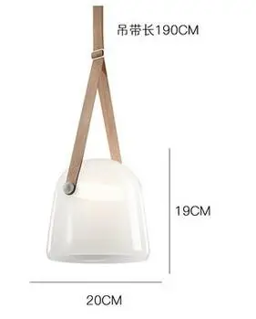 whiteD20 X H19CM Датский персональный стеклянный ковш модель прикроватная подвесная с художественной люстра led Гостиная Кабинет свет - Цвет корпуса: whiteD20 X H19CM