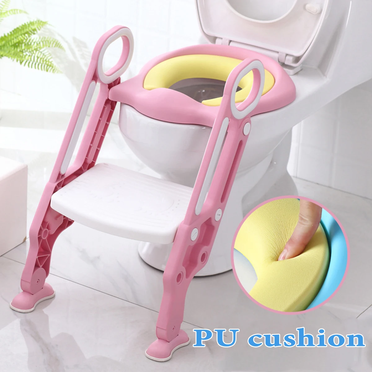 New Baby Potty Training Seat Children's Potty Baby Toilet Seat With Adjustable Ladder Infant Toilet Training Folding Seat