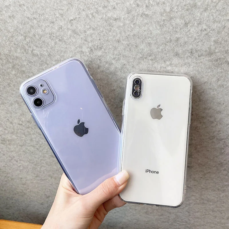 Ультратонкий Прозрачный мягкий чехол из ТПУ для iPhone X XS 8 7 6 6S Plus прозрачный 11 12 Pro Max