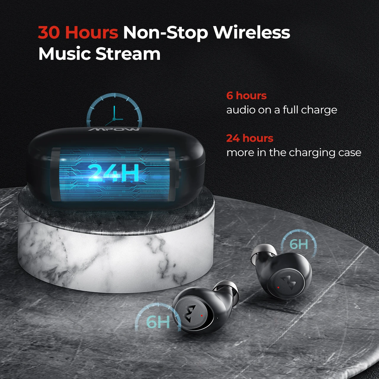 Mpow m7 tws wireless earphones ipx7 waterproof bluetooth 5.0 30h playing time usb-c charging for iphone 11 xs x samsung xiaomi 9