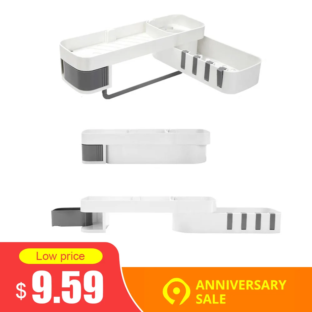 

1 pcs New arrive Corner Shower Shelf Bathroom Shampoo Shower Shelf Holder Kitchen Storage Rack Organizer Wall Mounted Type