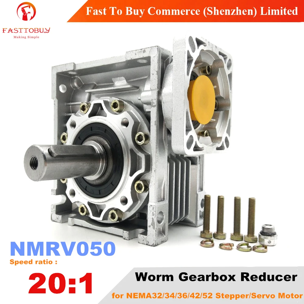 Редуктор скорости NMRV050 Worm 20:1 входное отверстие 14/19 мм прямоугольный редуктор для