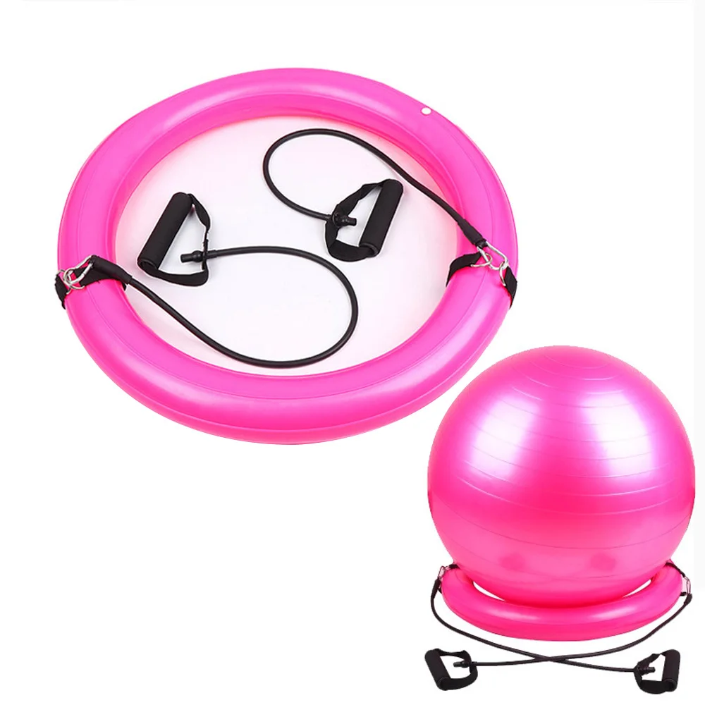 DMAR Yoga Ball with Stability Base Resistance Bands Seat Ring Base for Gym Home Flexible Fitness Balls Seat Balance Ball