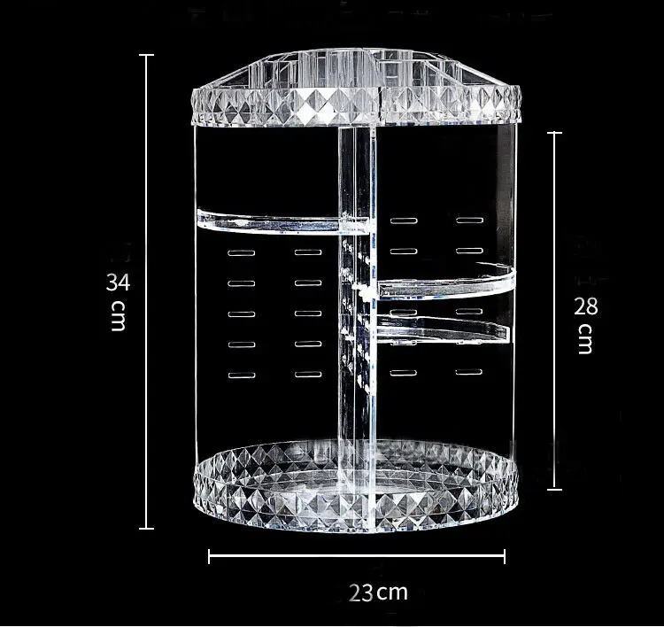 Женский 360 градусов вращающийся косметический кристалл акриловый косметический Органайзер полка для хранения дисплей вращающаяся регулируемая полка