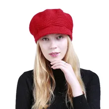 Женские зимние шапки, акриловые шапки с полями, Спортивные Вязаные теплые шапки NIN668