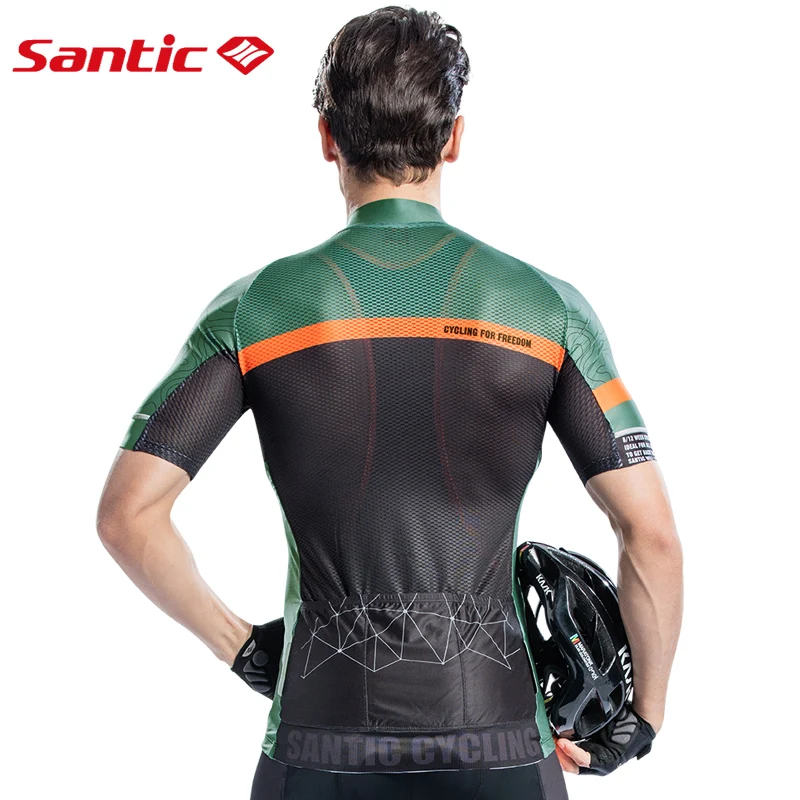 Santic мужские велосипедные шорты Джерси Pro Fit противоскользящие рукава манжеты дорожный велосипед MTB с коротким рукавом дышащие два цвета Азия S-2XL 8C02126