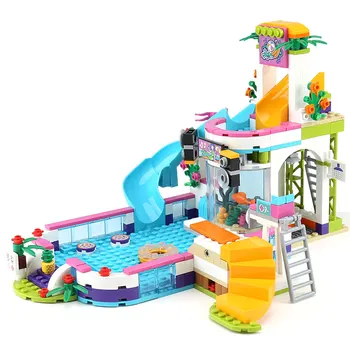 

01013 Friends Heartlake Summer Swimming pool 41313 Model Building Blocks Compatible with Lepining Girl Toys Bricks Children Toys