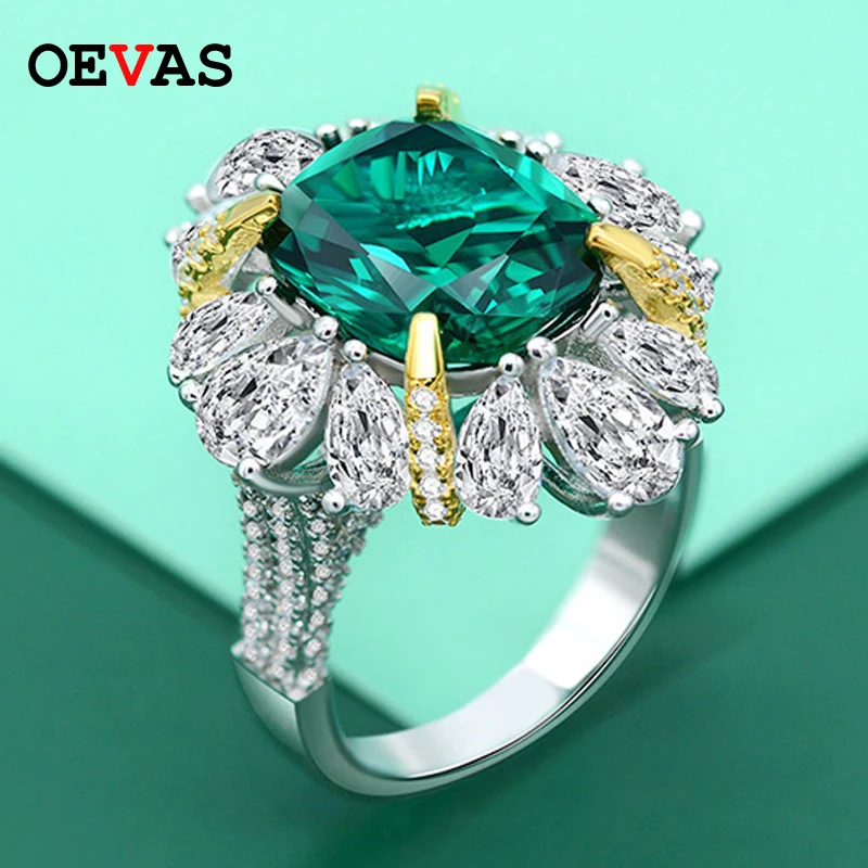 OEVAS 100% Стерлинговое Серебро 925 пробы обручальное кольцо 11*10 мм сверкающий