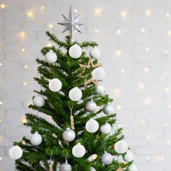 

12pcs White Christmas Balls Christmas Decorations Hanging Pendants Christmas Tree Decorations Hanging Ornaments Xmas New Year