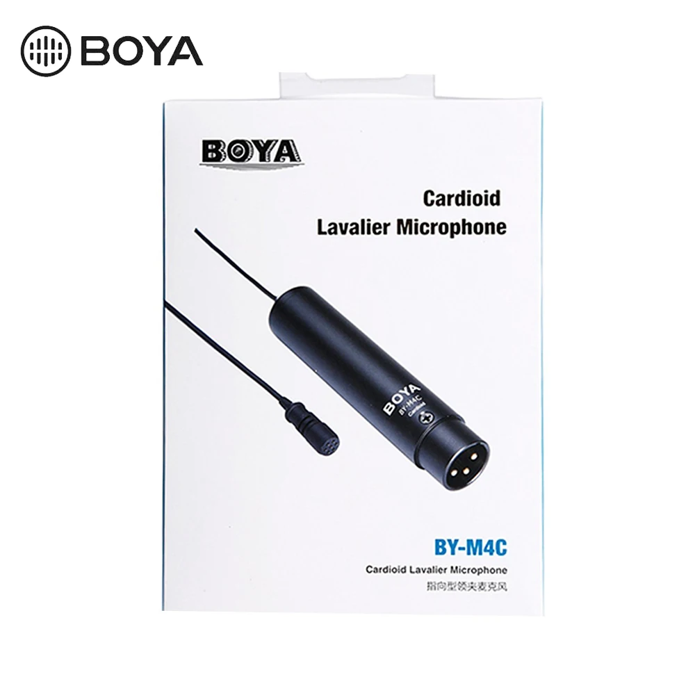 BOYA BY-M4C Phantom power Clip-On Cardioid XLR Lavalier miniphone для Canon Sony, Panasonic видеокамеры ZOOM H4n H5 H6 TASCAM