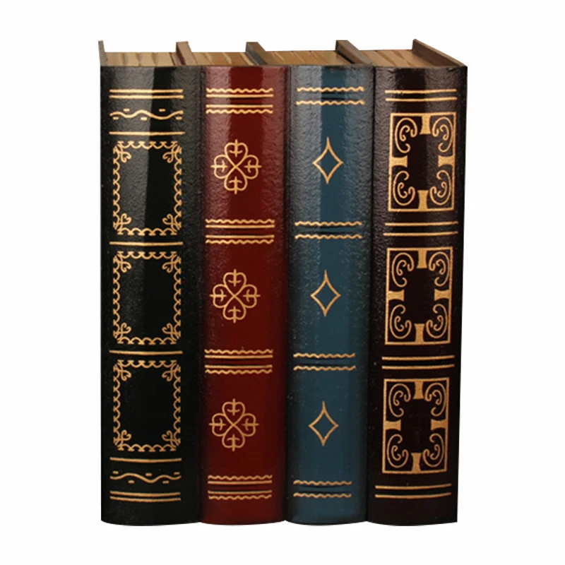 False Book Box Vintage Storage Props Book Jewelry Storage Packaging Study Book Ornaments Wooden Antique Classic Decorative