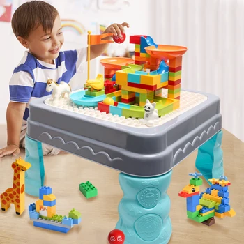 

Big Bricks Building Blocks Compatible Duploed Blocks Multi Functions Table Desk Base Plate Study Table For Children Gift