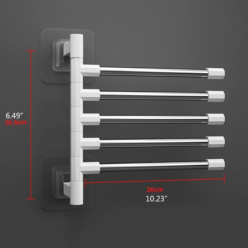 Towel Bar Wall Mounted Towel Stainless Steel Rack 180&deg; Rotation for Bathroom Kitchen
